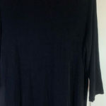 Citiknits Travel Knit Slinky Top Womens Large Black Blouse Witchy Goth‎ Mature Photo 0