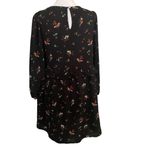 Good Luck Gem  Black Floral Long Sleeve Ruffle Short Dress, Size Small Photo 10