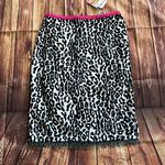 Jonathan Martin Women Velvet Animal Print White and Black Pencil Midi Skirt Sz 7 Photo 2