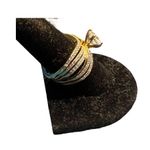 Palm Beach Jewelry 2 Piece Bridal Ring Set Sterling Silver Gold Plated CZ Size 9 Photo 2