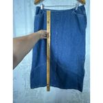Vintage Denim Maxi Skirt 16 Blue Jean Side Slits Asymmetrical Cotton Modest Photo 5
