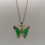 Green Jade Butterfly Necklace Photo 0