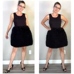 Anthropologie Hutch Twofer Satin Tulle Sleeveless Black Mini Dress size Medium Photo 4