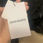 Sabina Musayev Burgundy Jacquard Crop Top Black Size XS Photo 8