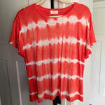 Anthropologie T.la  orange white tie dye oversized short sleeve t-shirt Photo 0