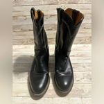 Justin Boots  J Diamond L3233 Black Leather Roper Western Boots Women's Size 6.5E Photo 8