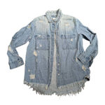 Pistola  distressed denim frayed hem shacket Small Photo 0