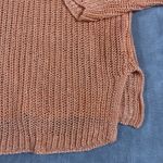 J.Jill Sweater Large Peach Linen Rayon Open Loose Knit Relaxed Beachy Preppy Photo 4