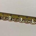 Monet Vintage Signed Gold Tone Metal Bracelet Photo 4