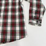 LL Bean Womens Red White Scotch Plaid Flannel Button Up Shirt Size MEDIUM Photo 3