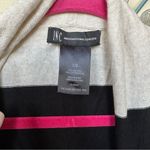 INC ❤️ black & cream wide stripe open front cardigan sweater EUC Large CL… Photo 2