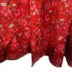 Band of the Free Red Desiree Crimson Floral Puff Sleeve Mini Dress Women Sz L Size L Photo 6
