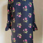 Old Navy Floral Black Dress Med Tall boho whimsi cottage core fairy Ruffle romantic pink Photo 0
