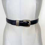 Brighton Classics Black Genuine Leather Belt Style 4B703 Size M L 32 Silver/Gold Photo 3