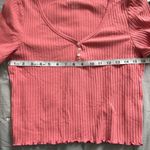 American Eagle  Outfitters Rose Ribbed Cropped Size Large Soft Short Sleeve Top Photo 9