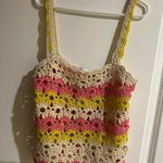 Lush Clothing Lush Crochet Tank in Pink, Yellow, and Cream Photo 0