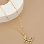 Women Zirconia Butterfly Stainless Steel Necklace Photo 2
