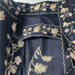 Isda & Co. Embroidered 100% Silk Short Blazer Jacket Navy Blue size medium Photo 4