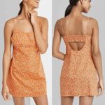 Wild Fable Sleeveless Woven Bodycon Dress Orange Red Floral Mini Y2K 90s ALTERED Photo 1