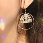 Mystic Eye Hoops Made of brass with gold plated earwires (lead & Nickle free Photo 1
