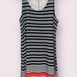 Derek Heart Plus Striped Trapeze Dress with Crochet T- back - size 1X Photo 0