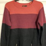 New Direction  color blocked sweater - Orange, Burgundy and black - size Small Photo 2