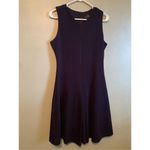 Suzanne Betro  Navy Sleeveless Cocktail A Line Pleated Dress Size M Photo 1