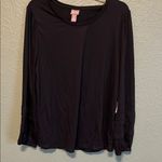 Chico's NEW Chico’s Black Relaxed Long Sleeve Blouse scoop neck ruffle sleeve top nwt Photo 1