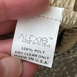 Alexis Crinkle Drop Waist Mini Dress Small Gold Party Holiday Tie Balloon Sleeve Photo 4