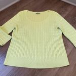 Ann Taylor LOFT sweater lime green 3/4 sleeve 100% Cotton women’s size L Photo 8