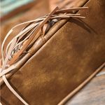 Oukupa Brown Faux Leather Western
Fringe Shoulder Bag Photo 10