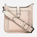 Rebecca Minkoff  Womens Leather Crossbody Pink Mini Feed Bag Whipstitch Purse Photo 0