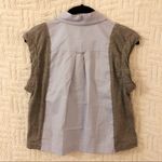 T by Alexander Wang Rolled Sleeve Tee Business Work Top Blue Grey Gray Shirt XS Photo 4