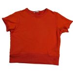 AGOLDE Premium 100% Cotton French Terry Short Sleeve Sweatshirt Orange Size S Photo 0