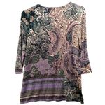 Chico's  Tunic Top Medium Or 1 Paisley Floral‎ Photo 1