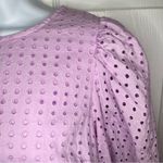 A New Day  Lavendar Purple Puff Sleeve Boxy Eyelet Blouse Light Pink Purple S Photo 3