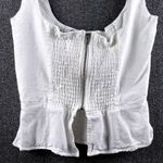 Princess Polly  White Linen Blend Peplum Button Front Corset Crop Tank Top Size 2 Photo 4