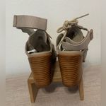 Sorel  Sandals Nadia Taupe Suede Strappy Lace Up Chunky Block Heel Shoes Size 10 Photo 5