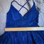 Blue Sparkling Short Dress adjustable crisscross straps size 16 Black Photo 3
