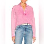 Frank & Eileen  $168 Patrick Popover Henley Top Shirt Pullover Mineral Pink RARE Photo 2