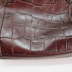 Fossil Croco Felicity Brown Leather Tote Shoulder Bag Work Travel Front Pocket Photo 1