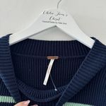 Free People Navy Stripe Easy Street Crop Sweater Photo 5