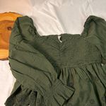 American Eagle smocked green babydoll blouse long sleeves Size XL Photo 1