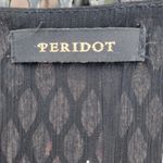 PERIDOT Women’s Medium Black Tank Top White Flower Appliqué Cinced Waist Photo 7