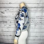 Zyia  Active Size XL Gray - Blue Floral High-Low Hem Crewneck Crop Sweatshirt Top Photo 1