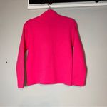J.Crew  Quilted Sweatshirt Mockneck Hot Pink Herringbone Gold Button XXS NWT Photo 6