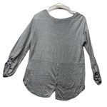 Adrienne Vittadini Size XS Boatneck 100% Linen Stripe Tab Sleeve Knit Tee Photo 2