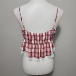 American Eagle  Crimson Plaid Prettiest Lace Cropped Camisole Size Medium Photo 6