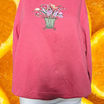 Shenanigans Floral Embroidered Sweatshirt Crew‎ Neck Pullover Top Pink M Size M Photo 0