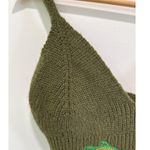 Mushroom Graphic Fairycore Sz L Knit Cami Crop Tank Top Embroidered Sweater Boho Green Size L Photo 3